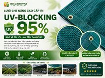 Lưới che nắng IRI đạt chứng nhận UV-Blocking 95%